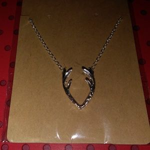 Beautiful Antler necklace in silver